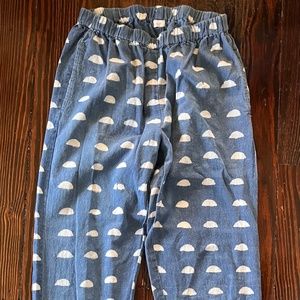 Poem handmade printed cotton half moon linen pants size small